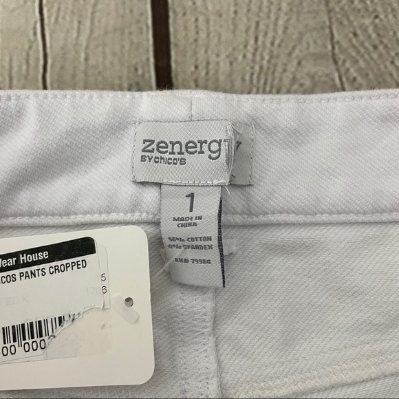 Chico’s Zenergy White Cotton Cropped Pants Size 8 - Picture 9 of 10